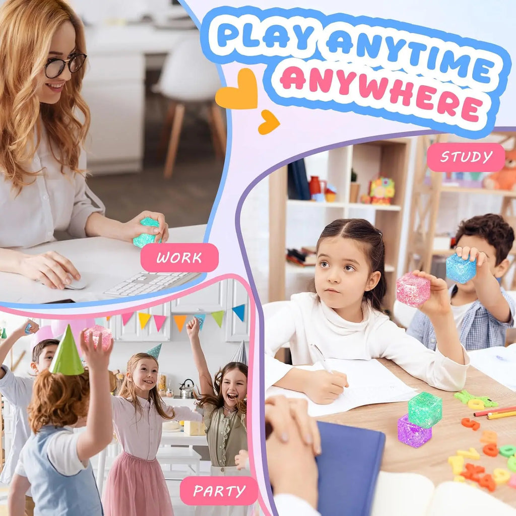 Slow Rise Glitter Stress Cube