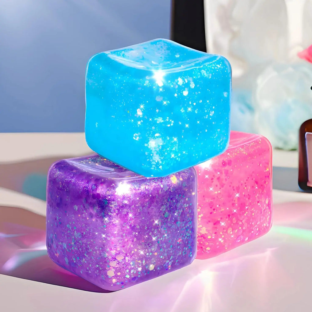 Slow Rise Glitter Stress Cube