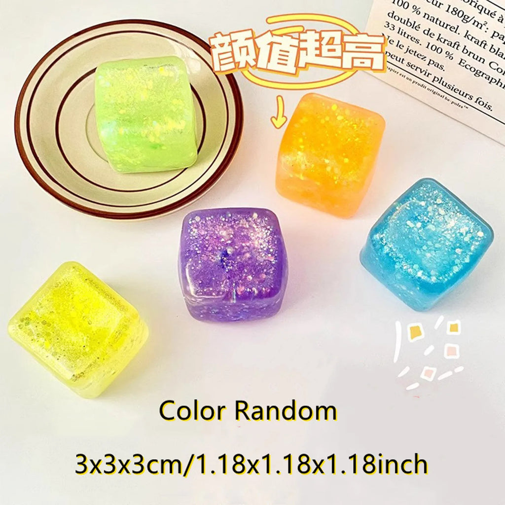 Slow Rise Glitter Stress Cube